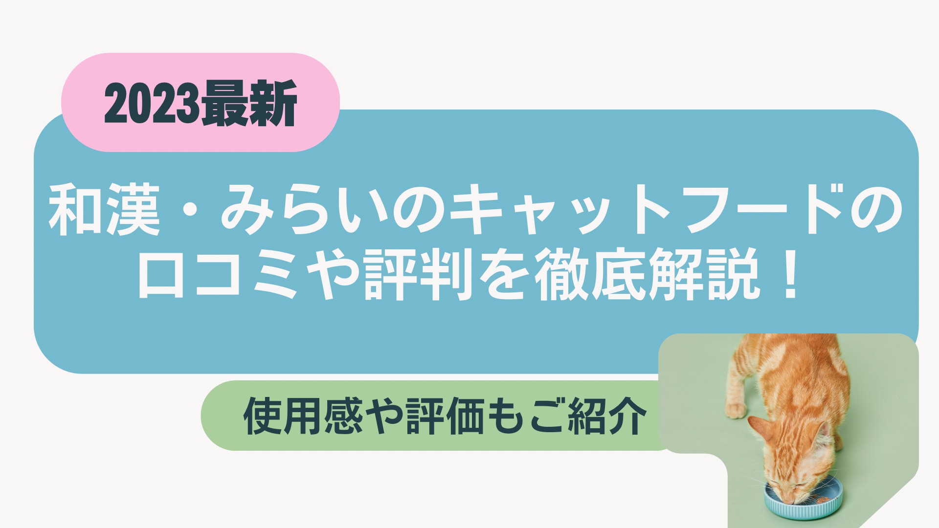 和漢・みらいのキャットフードの口コミや評判を徹底解説！使用感や評価もご紹介 